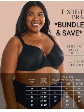 [3/$25] DREAMFIT MICROFIBER T-SHIRT BRA - BLACK